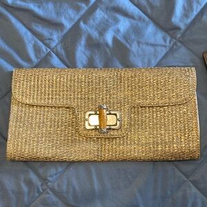 Metallic clutch bag